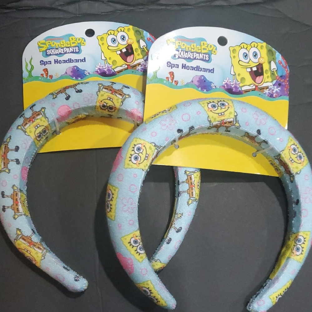 Spongebob squarepants blue‎ 2piece spa headband set brand new